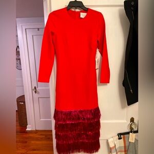 Tuckernuck Red Sheath Cocktail Dress with Tiered Hem